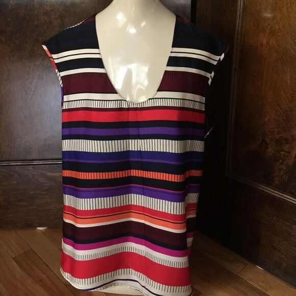 J. Crew bright multi-color stripe top. Size 4. - Picture 1 of 3